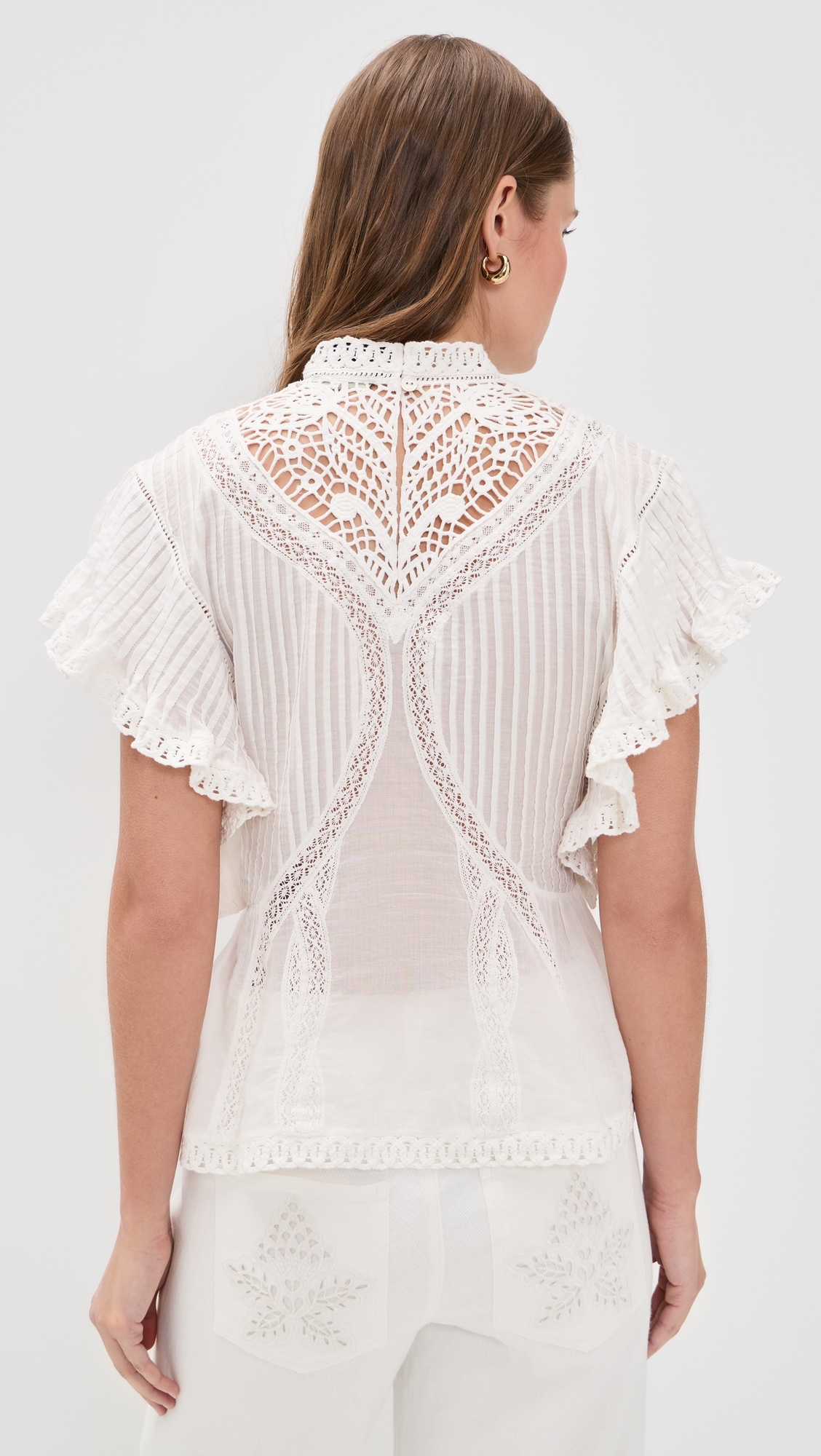 Off-White Blouse with Appliques Off-White