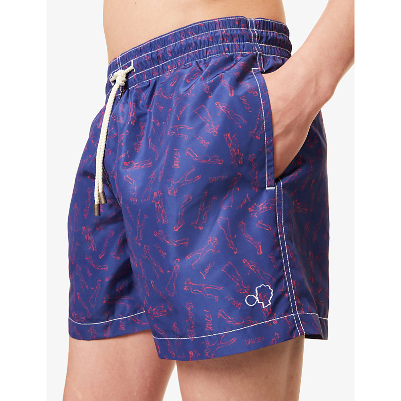Arrels Barcelona 남성 Mens Navy Dance Richard Printed Swim Shorts M 75521203