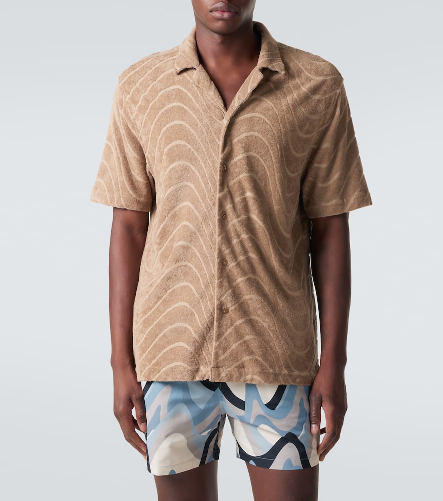 Cotton-blend bowling shirt