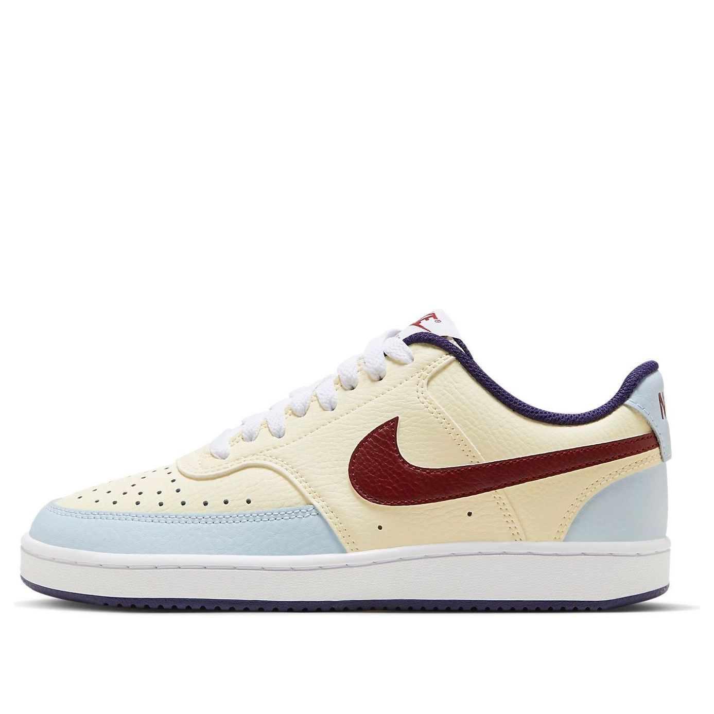 (WMNS) Court Vision 1 Low 'Beige Blue Burgundy'