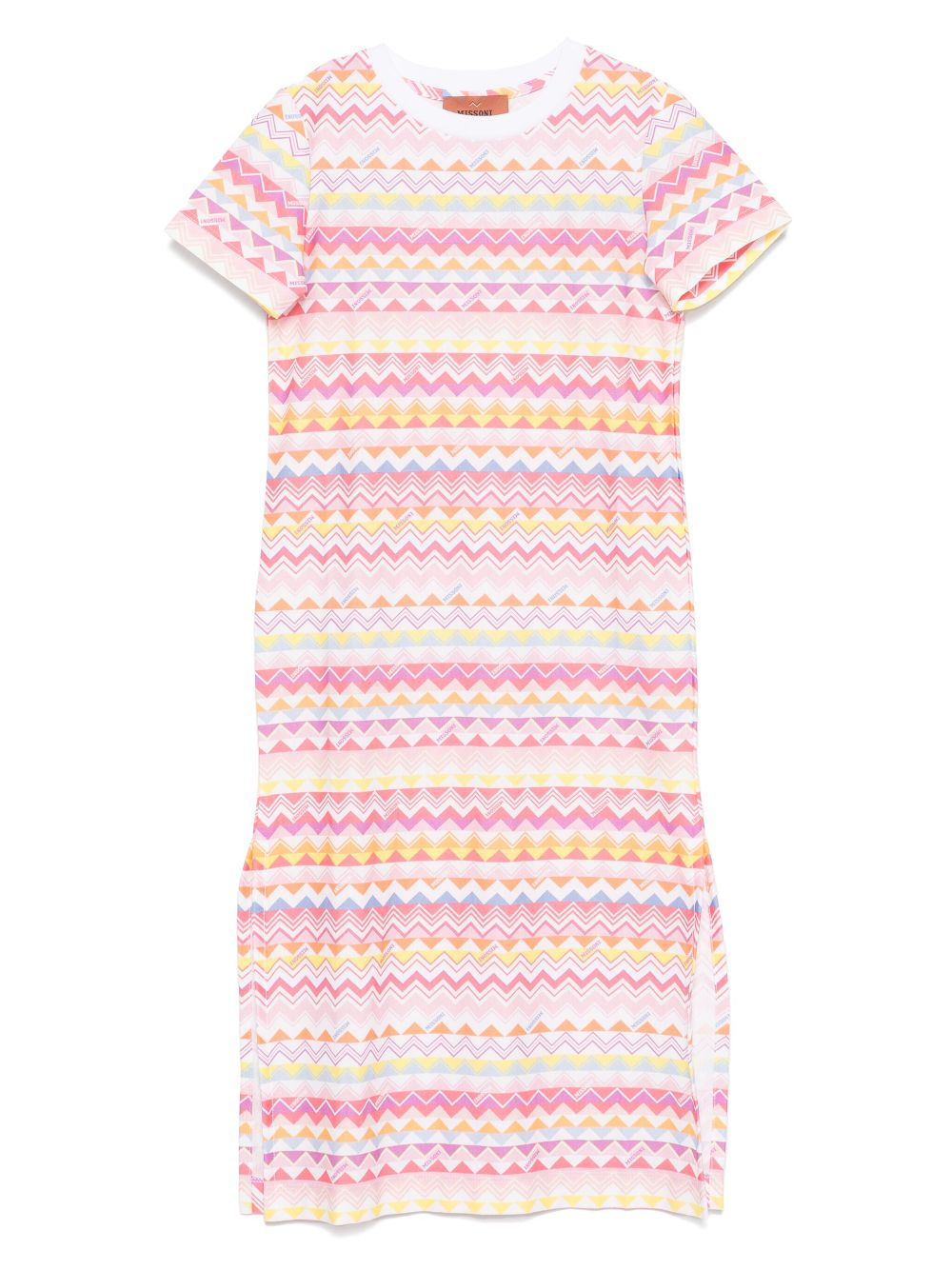 Zigzag-pattern dress - White