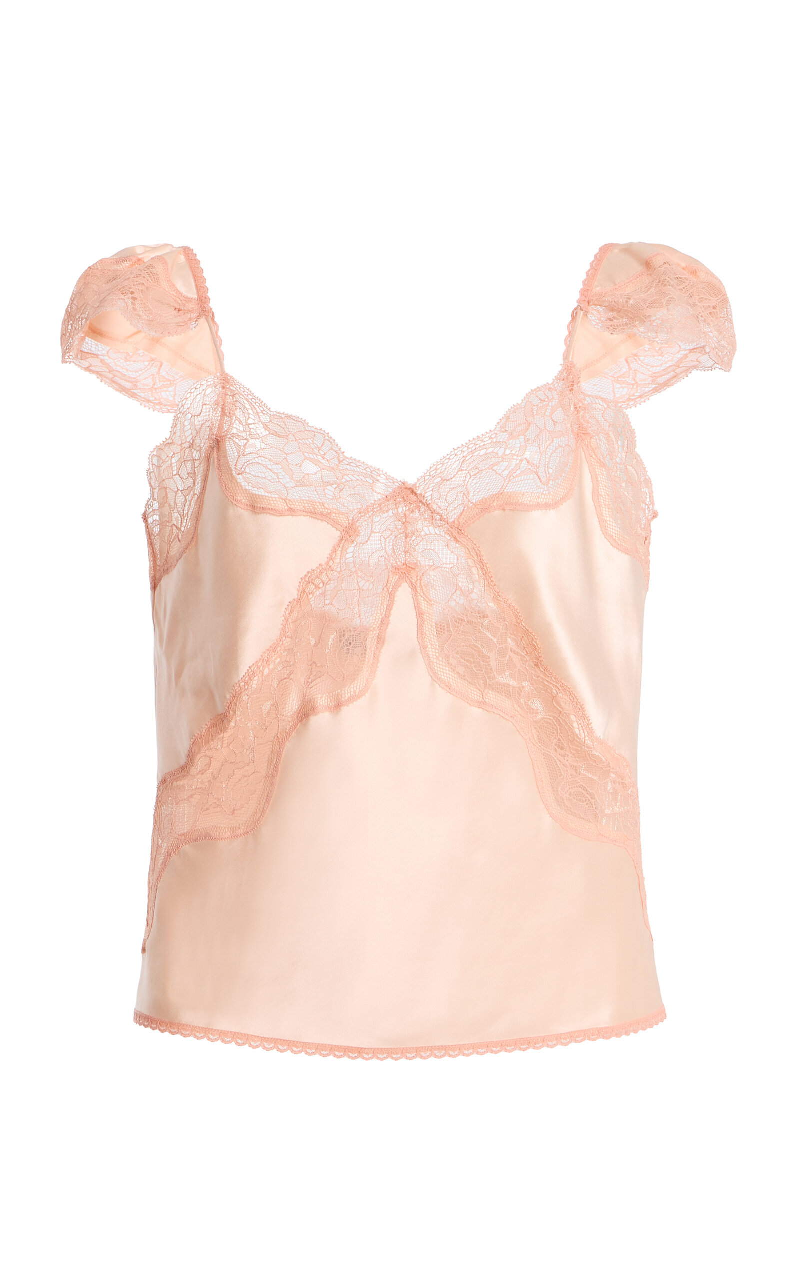 Exclusive Lace-Trimmed Satin Camisole Top - Moda Operandi