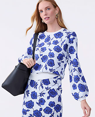 Ann Taylor Floral Raglan Sweater