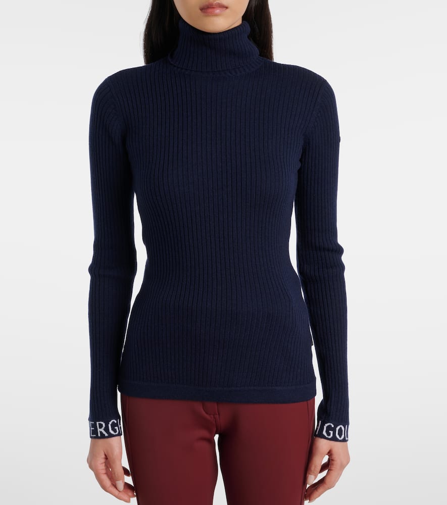 Mira ribbed-knit turtleneck ski top