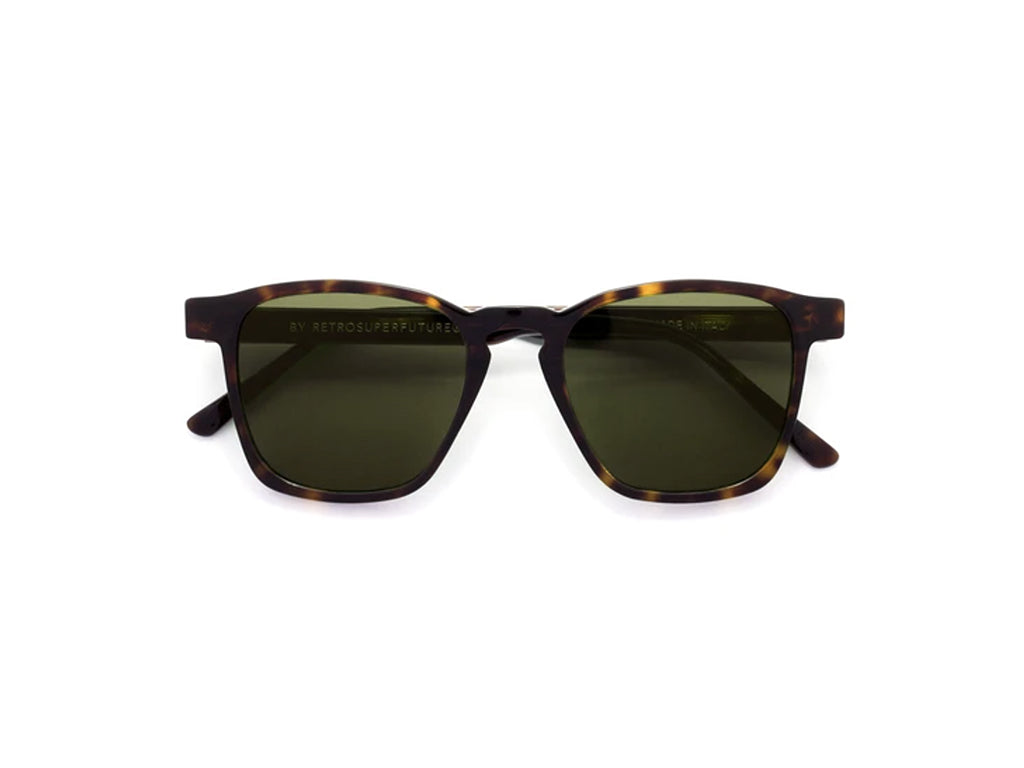 Retrosuperfuture Unisex Retrosuperfuture 26D UNICO 3627 GREEN Sunglasses Acetate Havana Green Squared Norma
