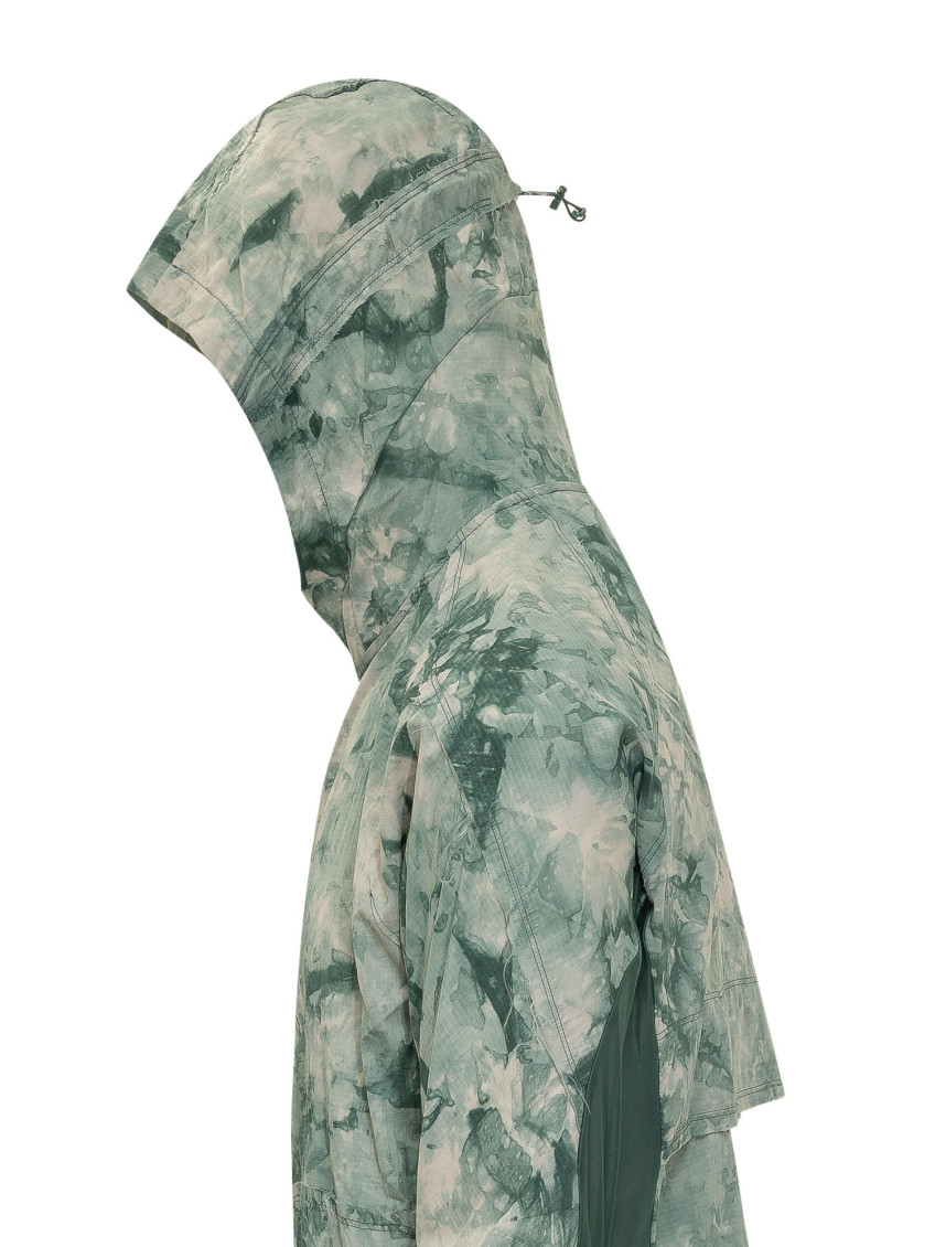 Green Printed Hood Jacket