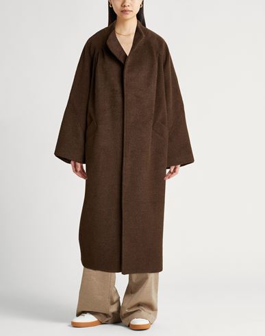 Woman Coat Brown Size M Polyester, Wool