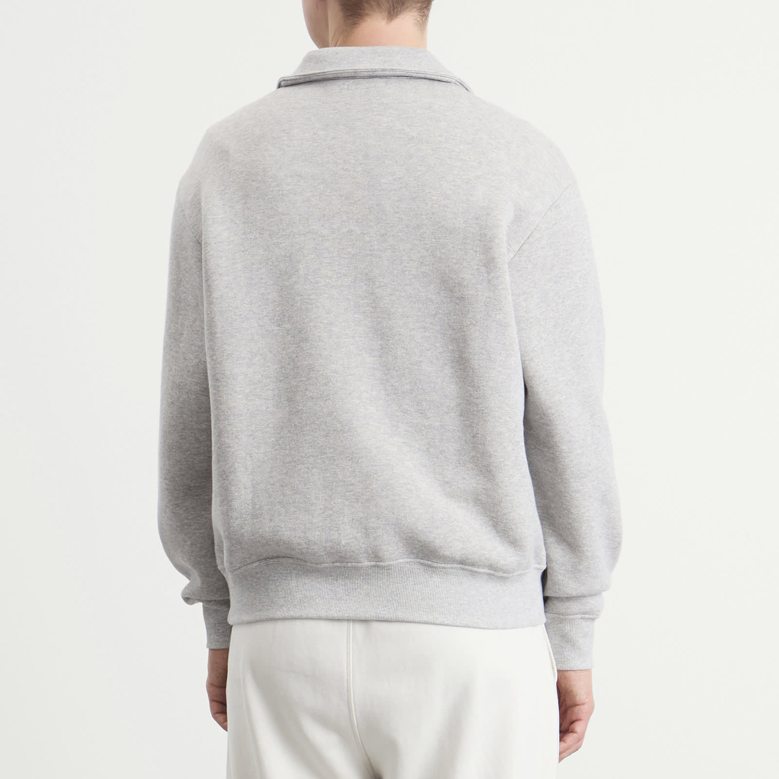 Men's Cotton Wool Quarter Zip Sweatshirt Heather Grey