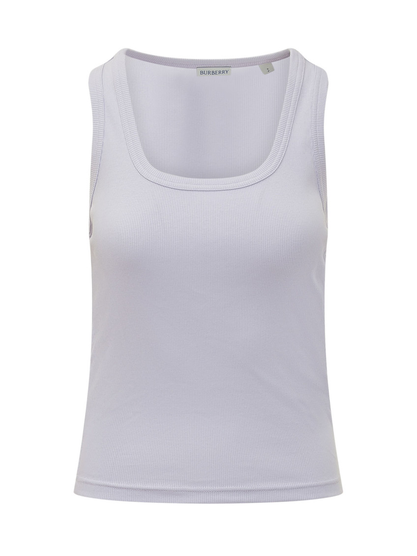 White Knitted Scoop Neck Top