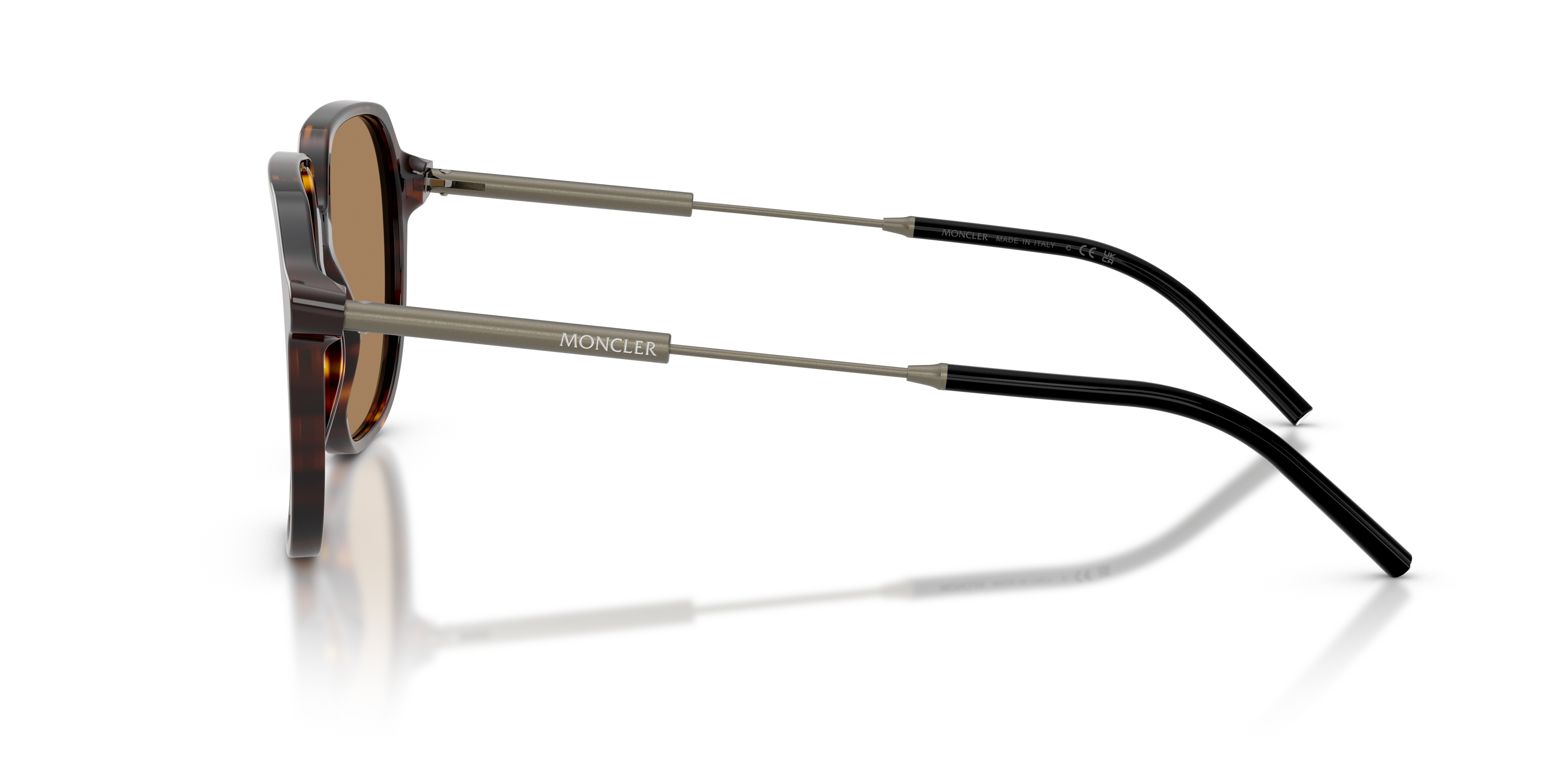 Moncler Unisex Moncler ME6010 CYLIN 3002M4 Sunglasses Acetate Turtle Brown Pilot Photochromic