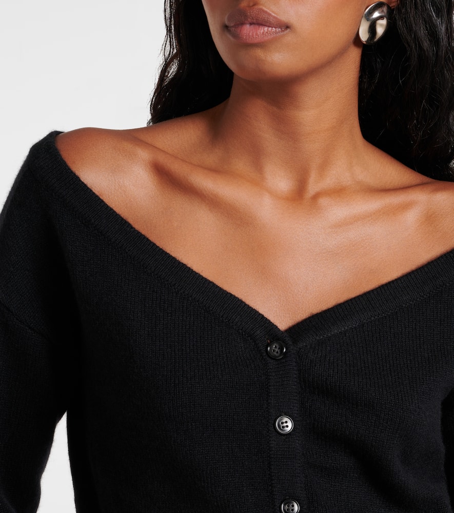 Beata off-shoulder cashmere cardigan