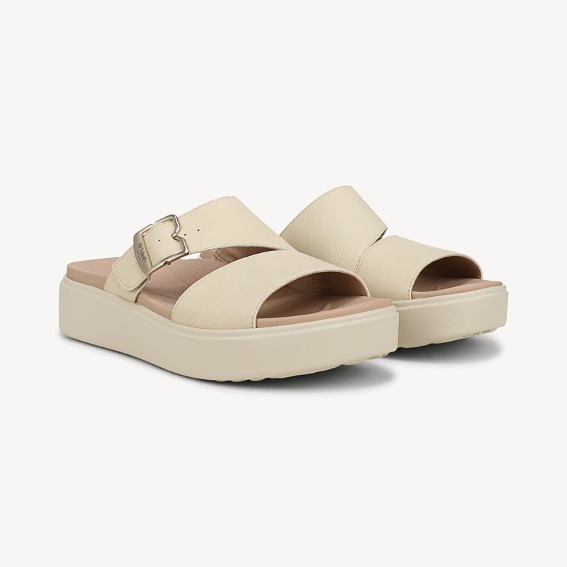 Women's Madison Cloud Slide Sandal Porcelain Beige Faux Leather DRSCH