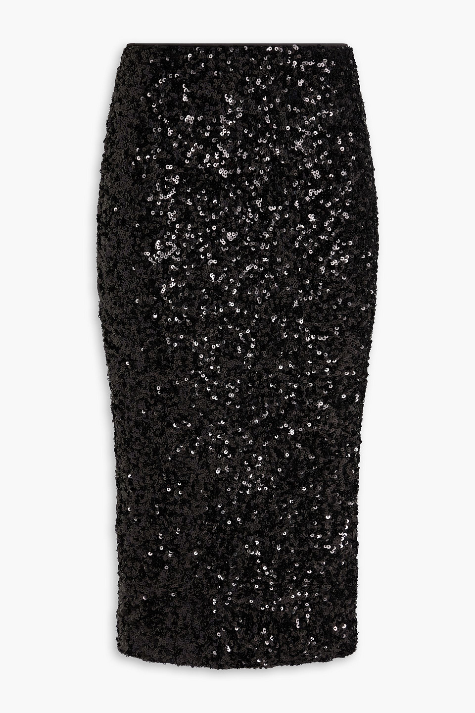 Sequined mesh midi pencil skirt - Black - DE 34