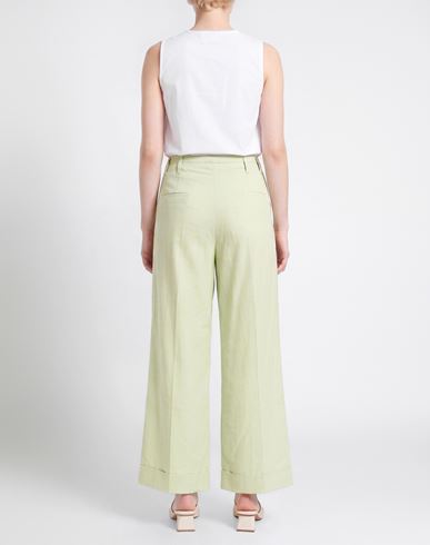 Woman Pants Light green Size 12 Cotton, Wool, Polyamide, Elastane