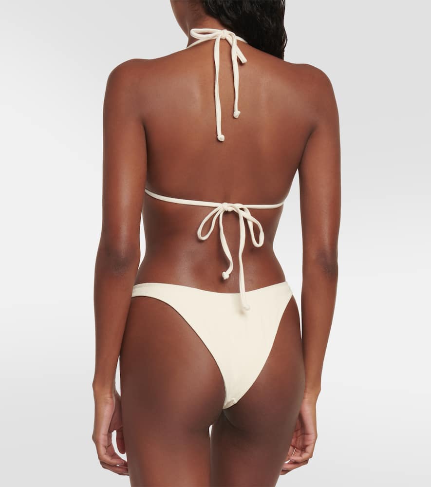 Appliqué high-leg bikini bottoms