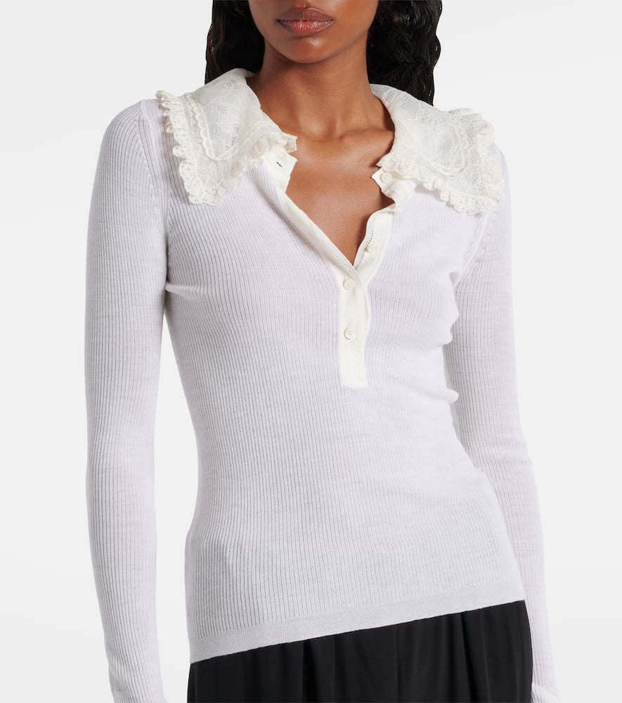 Chloé Ribbed-knit wool Henley shirt
