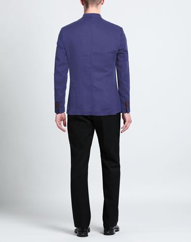 Roberto P Luxury Man Blazer Purple Size 36 Linen, Viscose