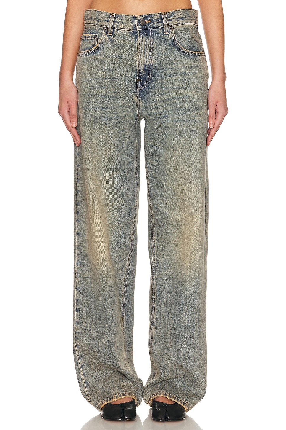 Haikure Bonnie Straight Leg in Earth Blue - Blue. 23 also , 25, 27, 28