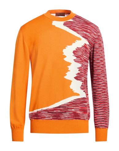 Man Sweater Orange Size 38 Wool