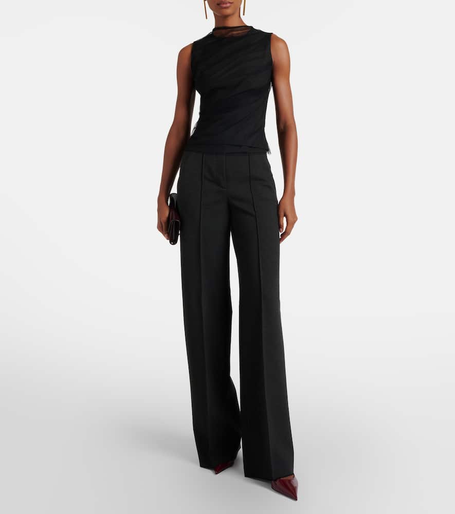 Draped tulle top