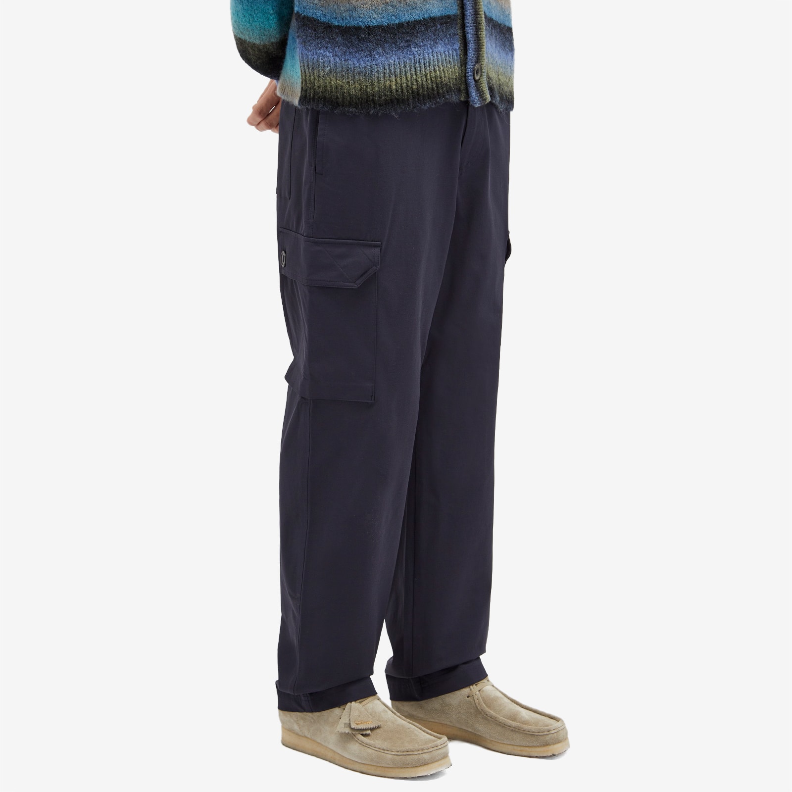 Men's Elastic Waist Cargo Pants in Navy