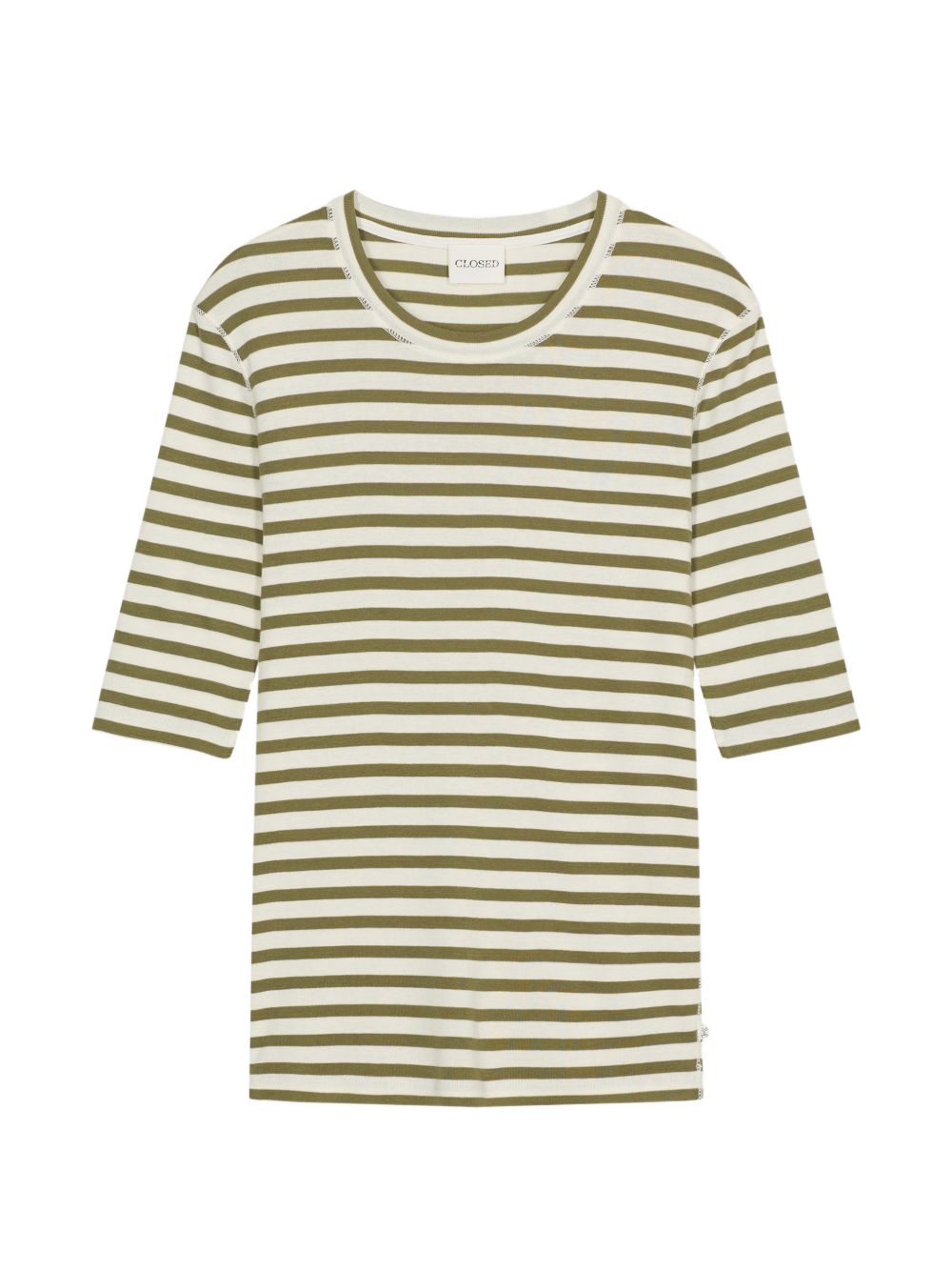 Striped cotton blend sweater