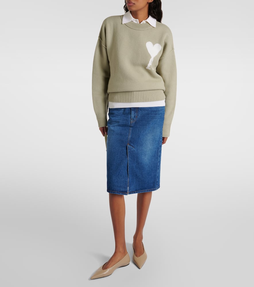 Denim pencil skirt