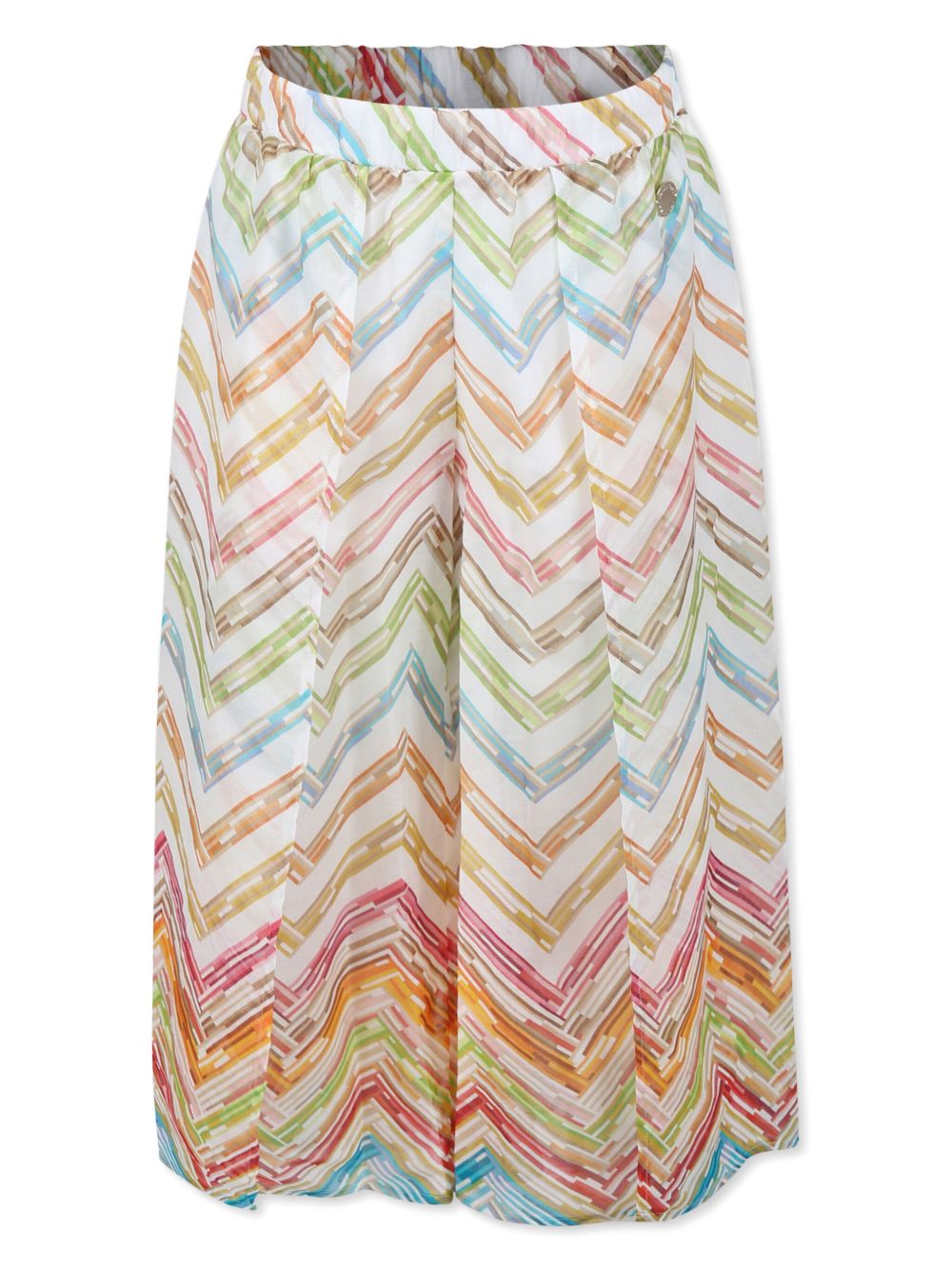 Zigzag-print trousers - White