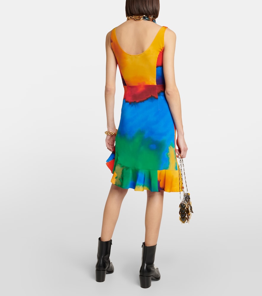 Printed asymmetrical minidress