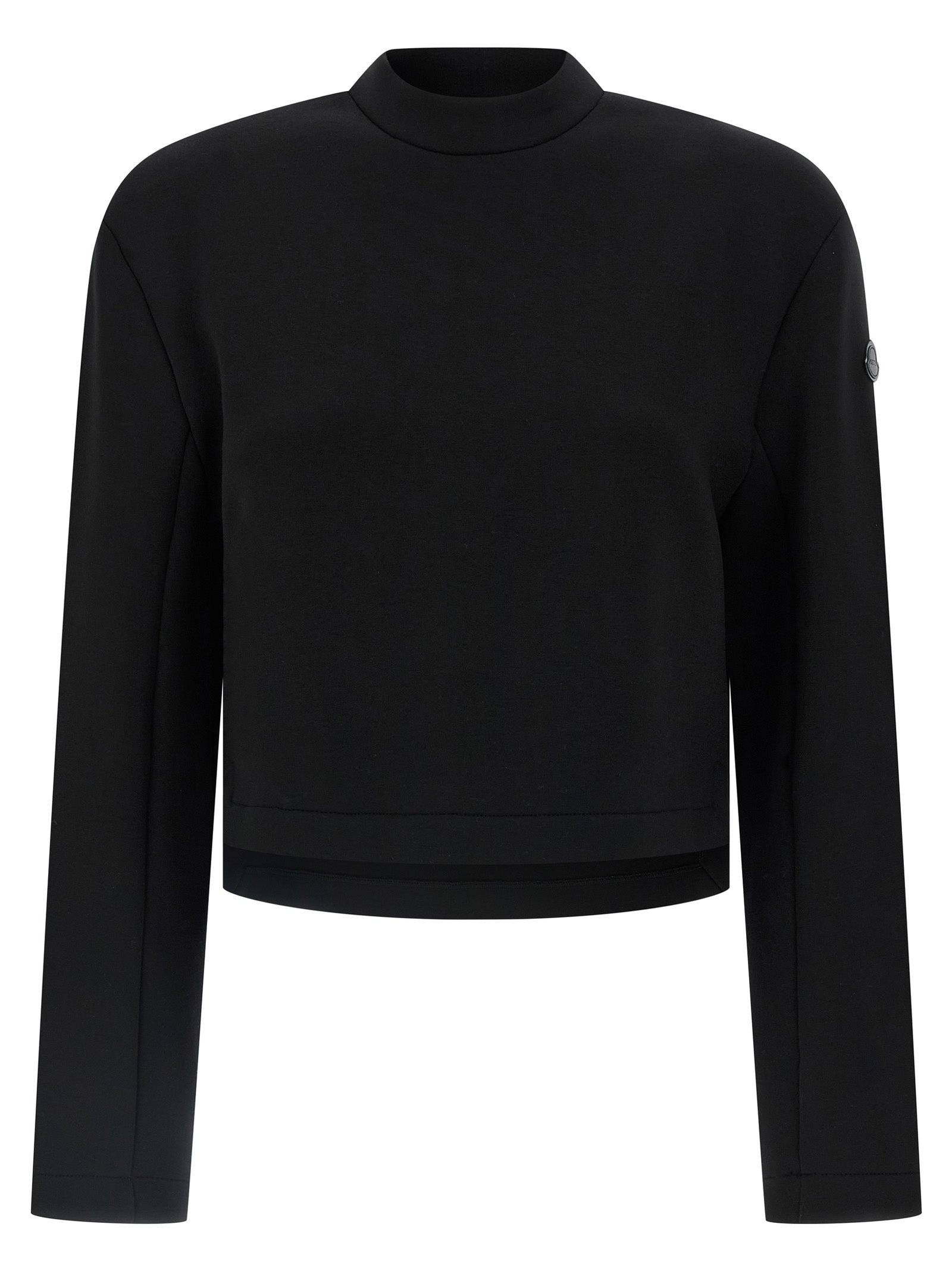 Cropped Viscose Sweatshirt — Black