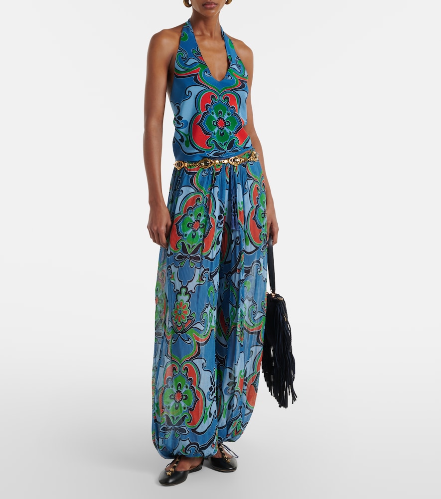 Printed silk top