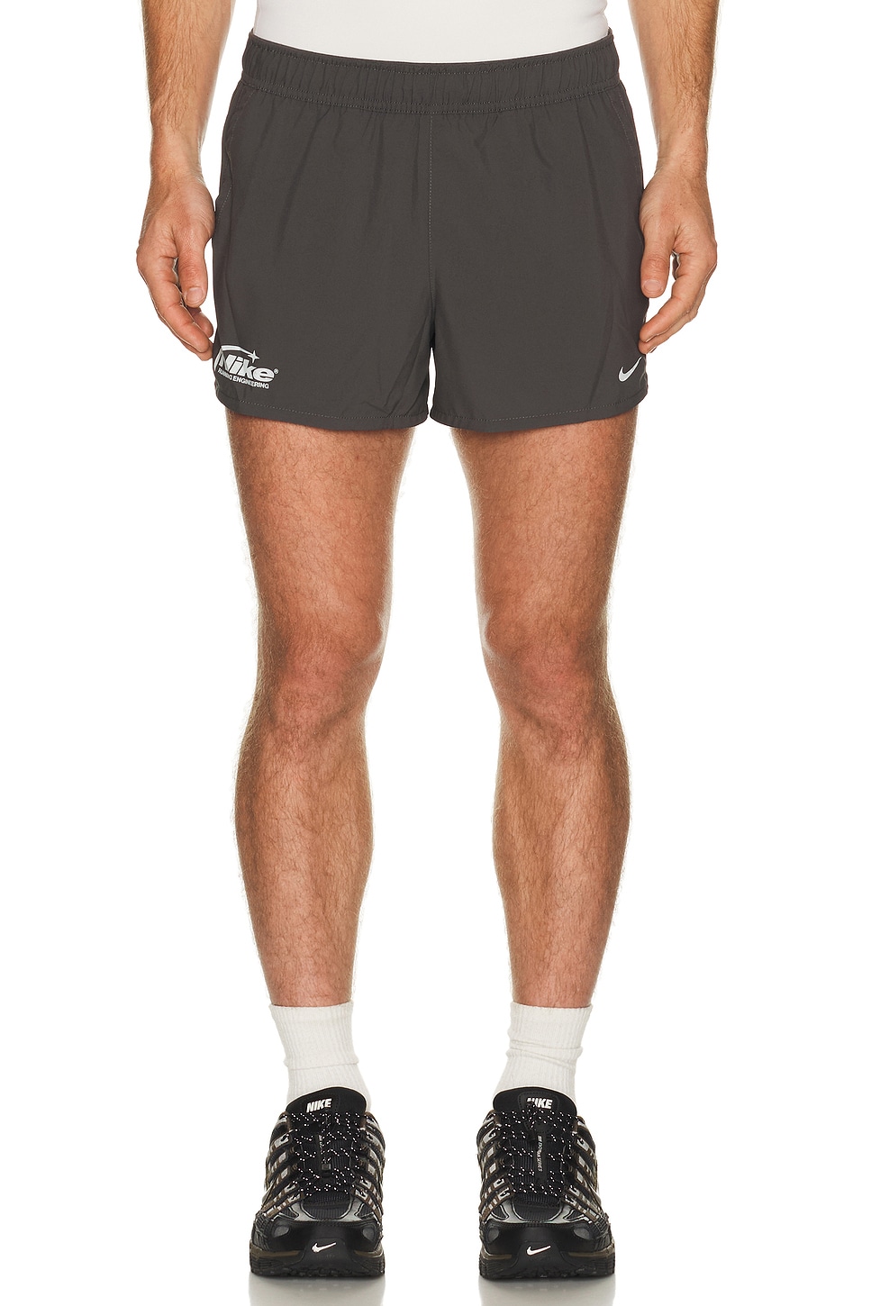 Nike Dri-Fit 3 Brief-Lined Running Shorts in Grey