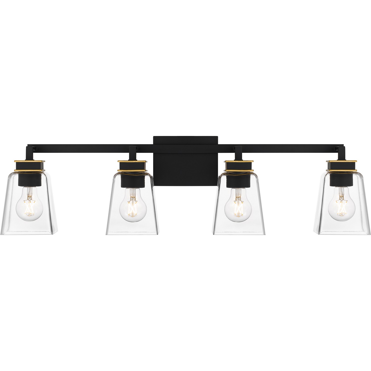 Matte Black Four Light Bath from the Almany Collection