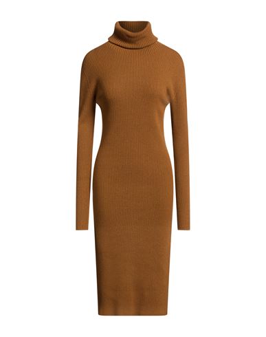 Woman Midi dress Camel Size 6 Virgin Wool, Silk, Cashmere