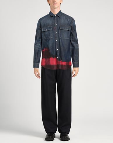 Man Denim shirt Blue Size 38 Cotton, Elastane