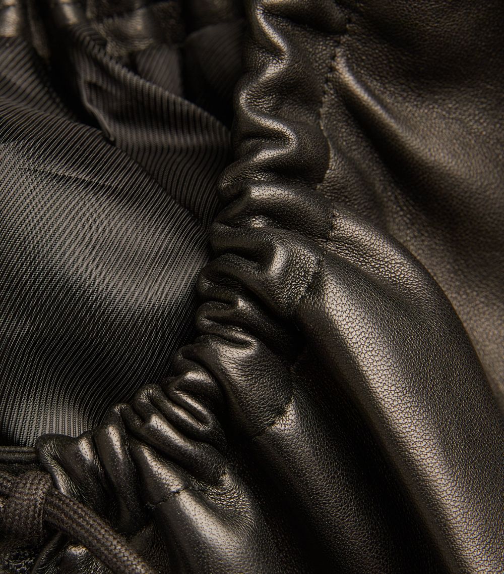 Leather Ruched Jacket