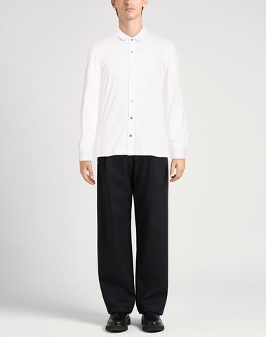 Man Shirt White Size 36 Cotton, Elastane