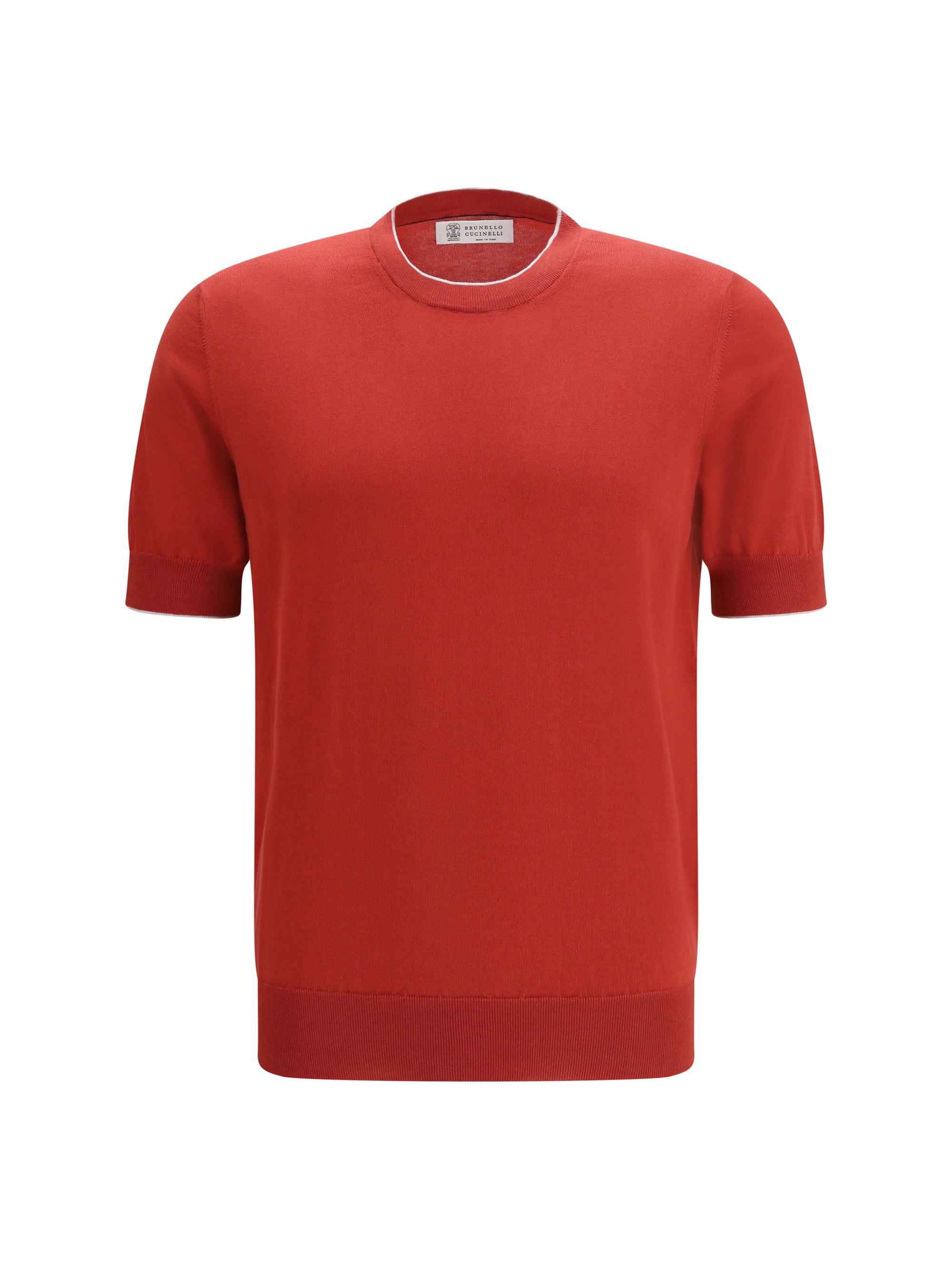 Cotton Crew Neck T-Shirt — Red