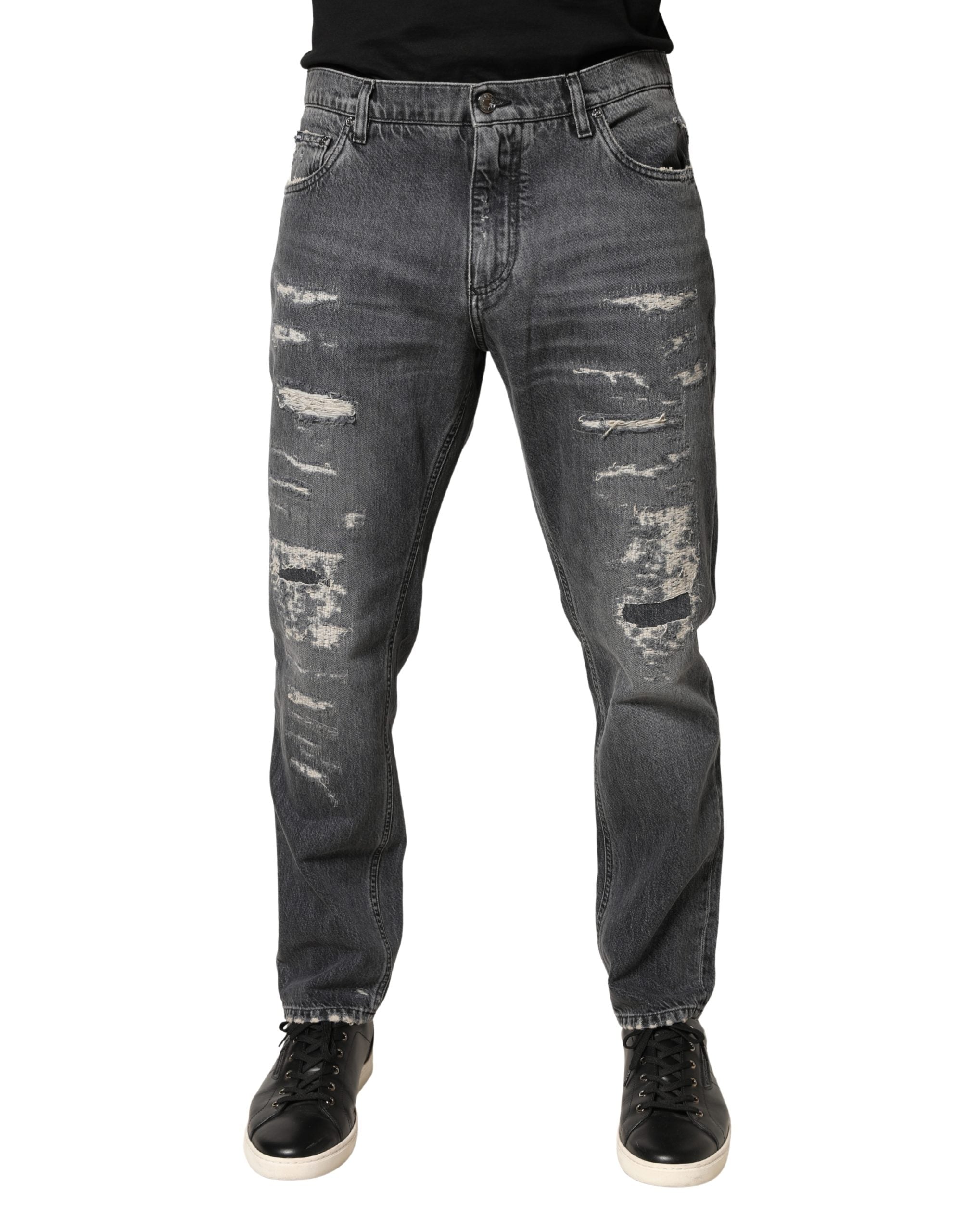 Distressed Denim Jeans — Gray