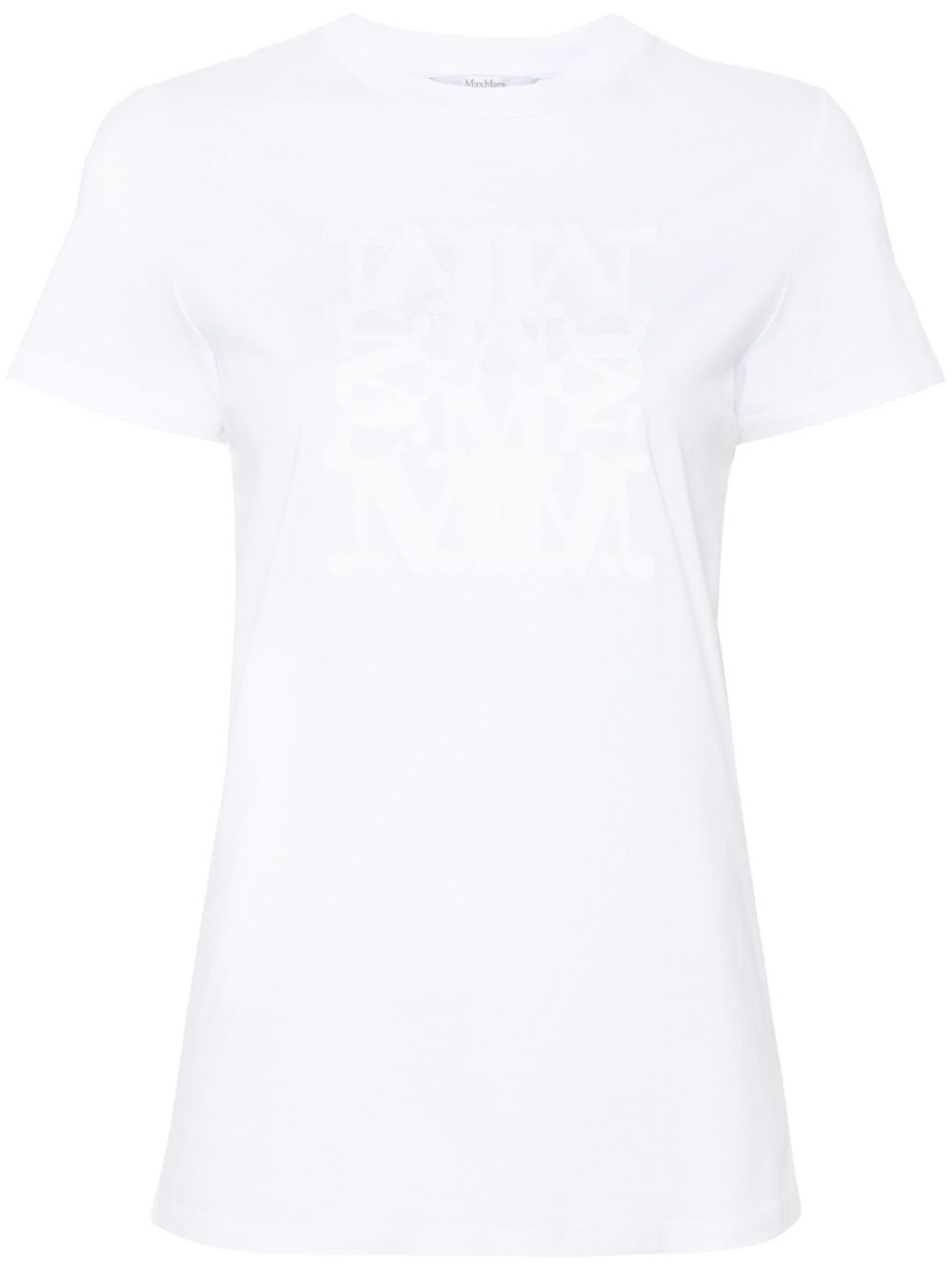 Logo-embroidered cotton T-shirt - White