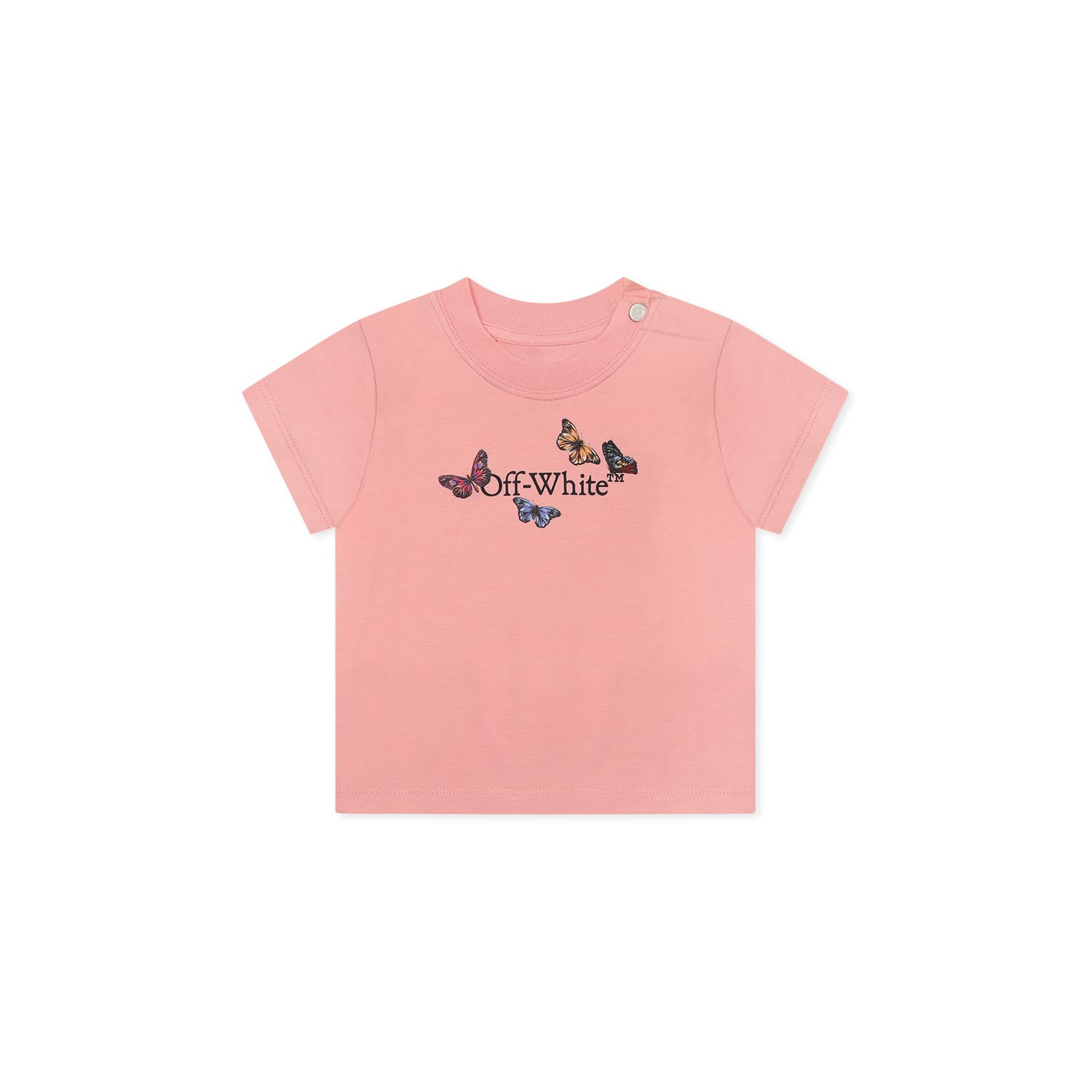 Pink T-shirt For Baby Girl With Logo