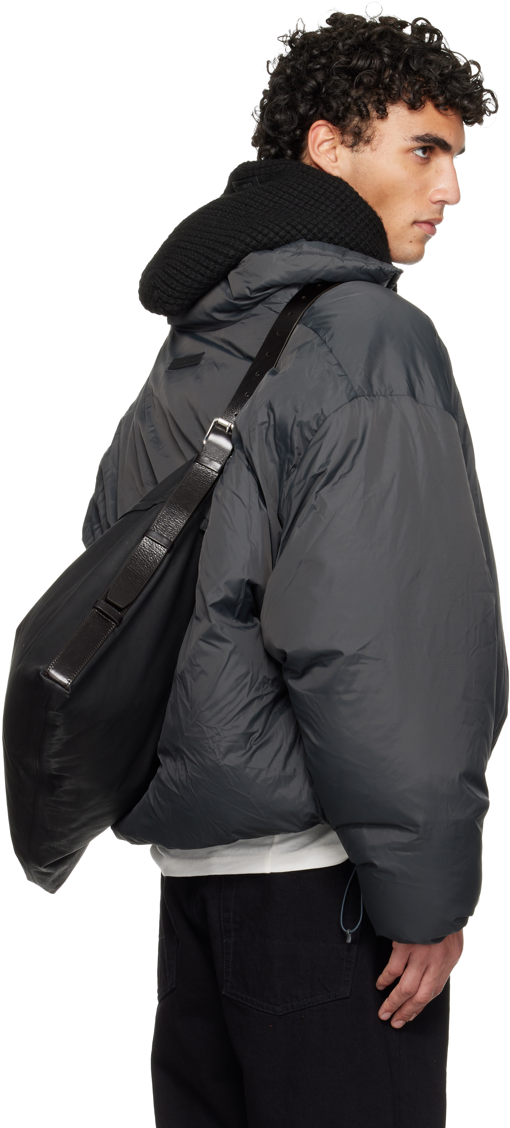 Gray Holiday Ripstop Nylon Puffer Down Jacket
