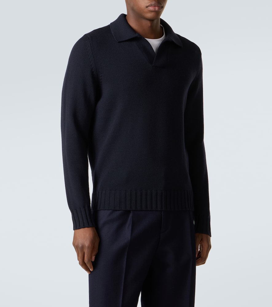 Wool polo sweater