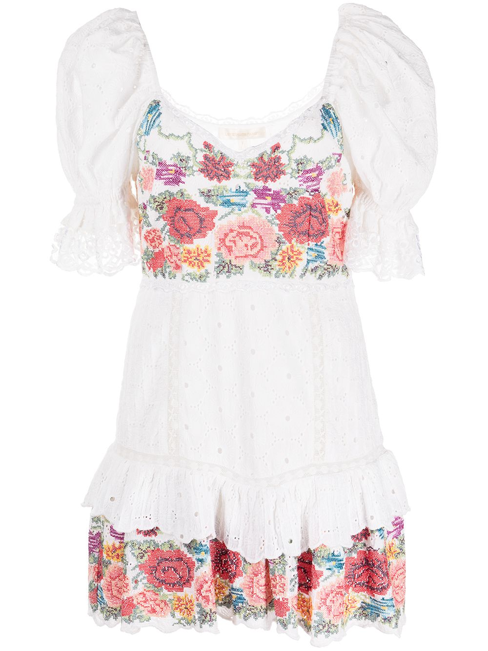 Thressey broderie-anglais mini dress - White