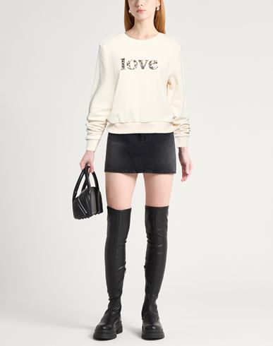Woman Sweatshirt Cream Size XS Cotton, Polyester