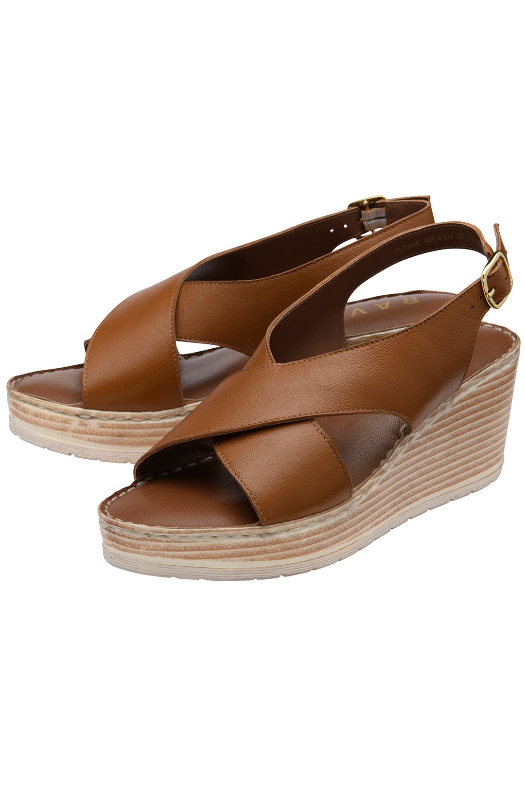 Ravel Women's 'Branton' Leather Wedge Sandals in Tan