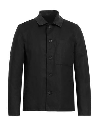 Man Overcoat & Trench Coat Black Size L Cotton, Natural Wax