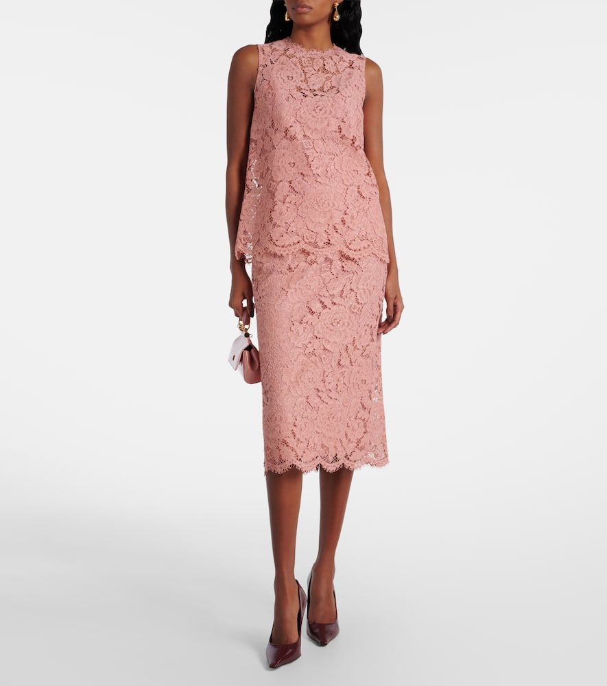 Lace midi skirt