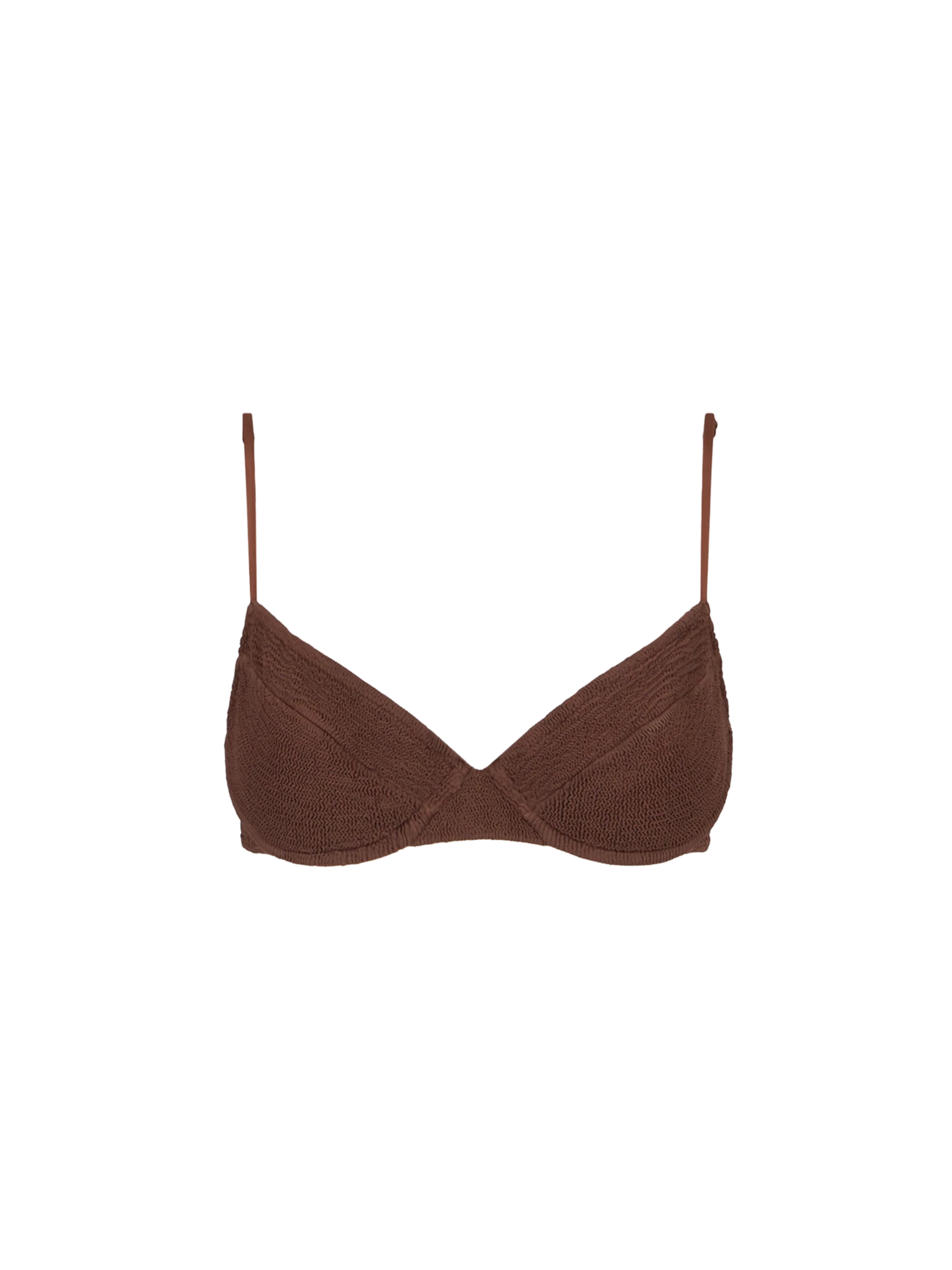 Bea Brown Crinkle Underwired Bralette Bikini Top __single__ - Women