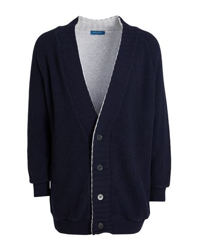 Man Cardigan Navy Size L Wool, Cashmere